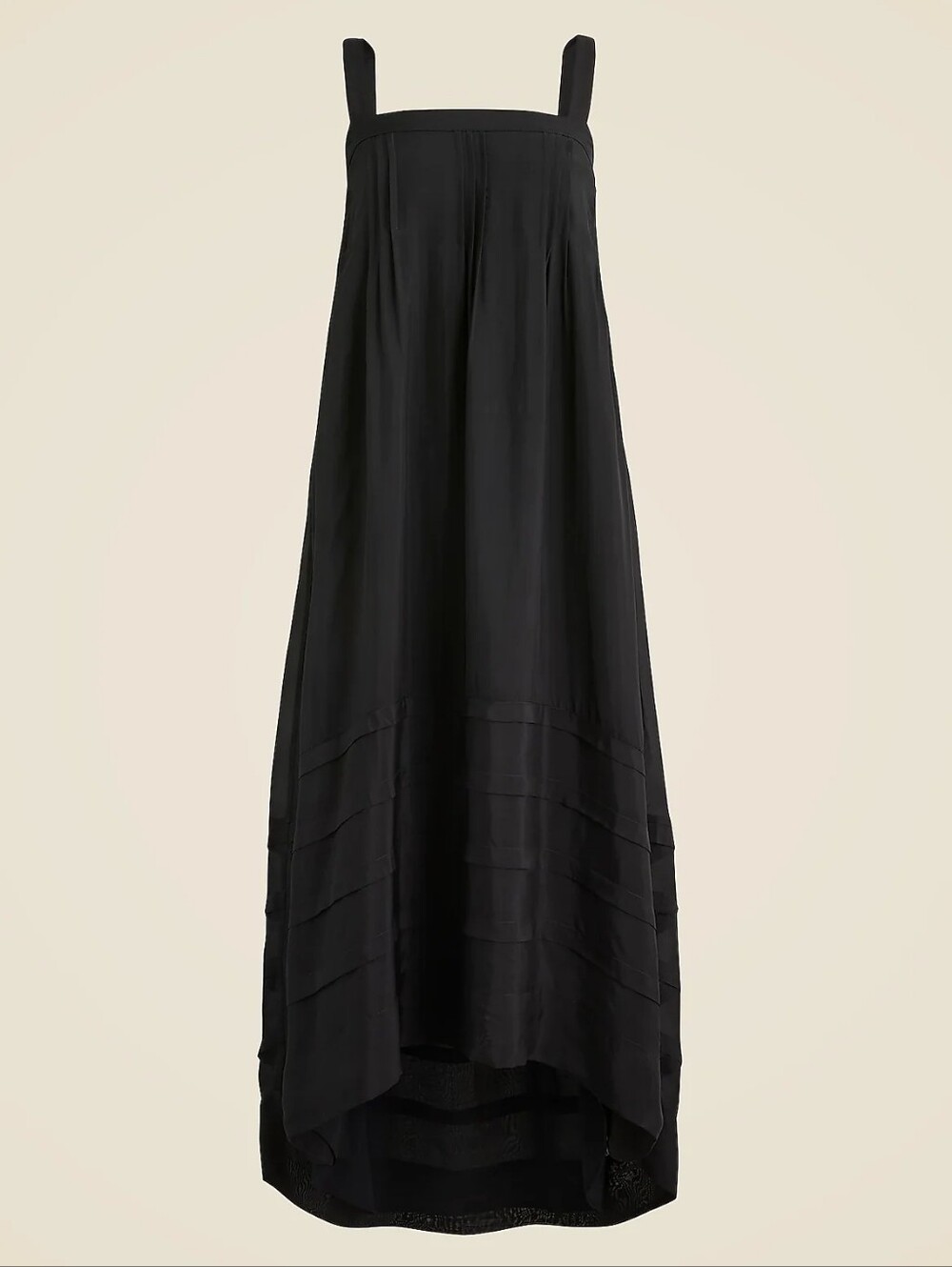 J CREW Black Pintuck midi dress in drapey organza Sz Medium